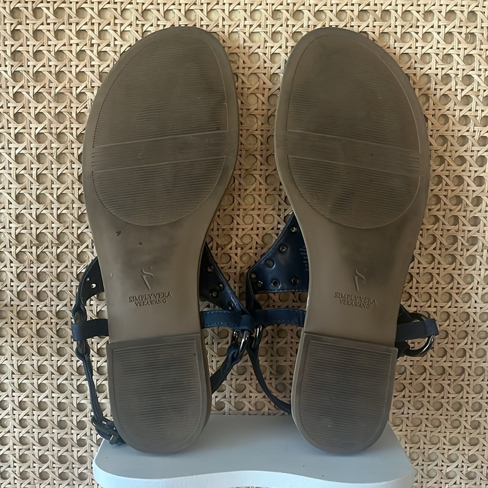 simply vera vera wang blue and tan sandals - Picture 4 of 6